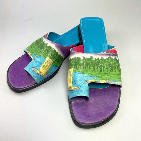 Icon Los Angeles Art Print Sandals - Picture 1 of 5